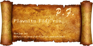 Plavsits Flóris névjegykártya